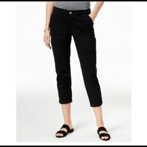 Maison Jules Black Mid Rise Casual Cuff Ankle Pants